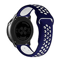 Сменный ремешок для умных часов 22mm спортивный Samsung Amazfit Huawei цвет Blue White corvette
