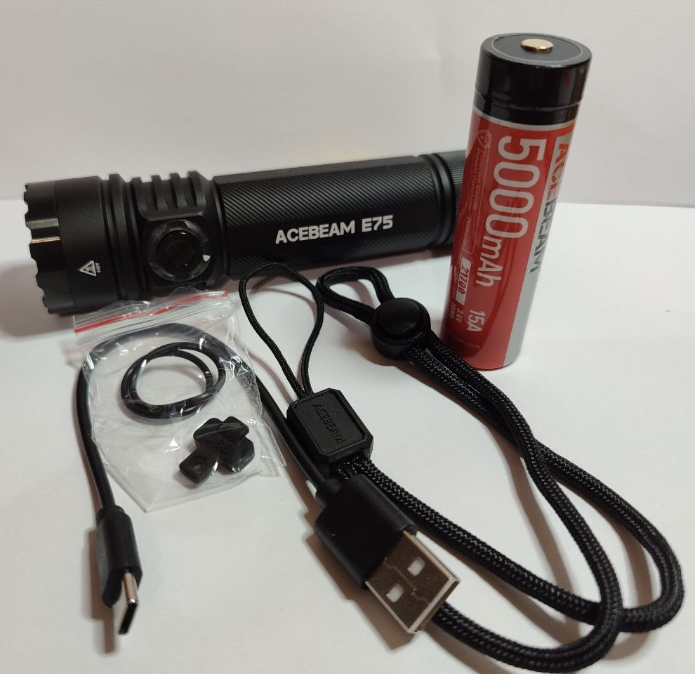 Ліхтар Acebeam E75 Nichia 519A 5000K нейтральне світло