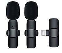 Мікрофон бездротовий подвійний Lightning 2.4ГГц 10м для айфону Recordio GAW-920 Lightning