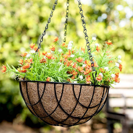 Підвісне кашпо Agrario 20 см з кокосовим кошиком-горщиком для рослин (Аграріо 8), фото 2