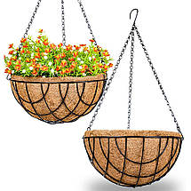 Підвісне кашпо Agrario 20 см з кокосовим кошиком-горщиком для рослин (Аграріо 8), фото 3