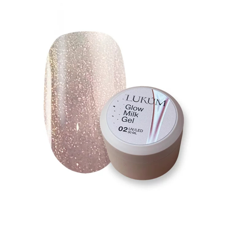 Гель для зміцнення нігтів Lukum Glow Milk Gel 02, 30 мл, фото 1