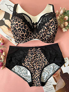 80/90F Комплект спідньої білизни бюстгальтер з трусикам леопард