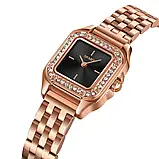 Skmei 2181RG Rose Gold Жіночий годинник квадратної форми з металевим браслетом, фото 4