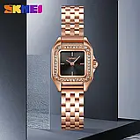 Skmei 2181RG Rose Gold Жіночий годинник квадратної форми з металевим браслетом, фото 5