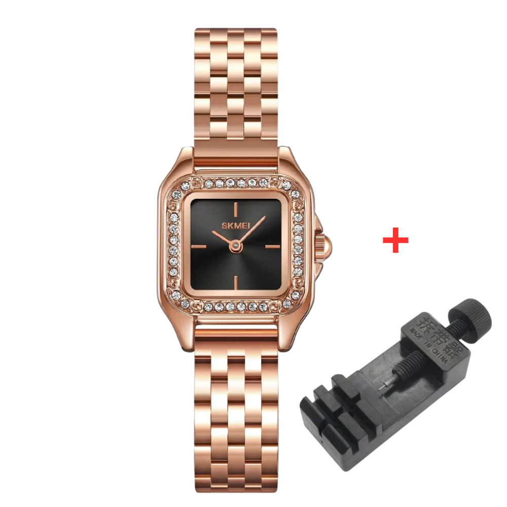 Skmei 2181RG Rose Gold Жіночий годинник квадратної форми з металевим браслетом