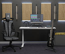 Геймерське ігрове комп'ютерне крісло Cyberlux V8 Fabric Grey з тканини, фото 3