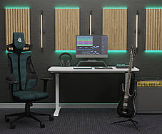 Геймерське ергономічне ігрове комп'ютерне крісло Cyberlux V8 Fabric Green тканинне, фото 3