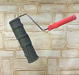 Валик з ручкою структурний гумовий КАМІНЬ КЛАДКА КАМ'ЯНА 240х60мм для декоративної шпаклівки штукатурки штукатурки, фото 2