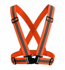 Світловідбиваючий пояс-жилет (портупея) – сигнальний ремінь для безпеки на дорозі, роботи, тренувань