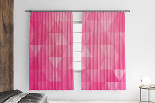 Штори з принтом «Рожеві геометричні фігури. Pink geometric shapes», фото 1