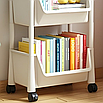 Пластикова етажерка на коліщатках стелаж 4 яруси для книг, документів, журналів, дитячих іграшок, посуду, фото 4