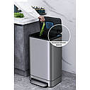 Відро для сміття з педаллю JAH 30 л Soft Close (колір сріблястий металік, внутрішнє відро), фото 3