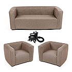 Комплект надувних меблів диван і 2 крісла Коричневий SW-00002657