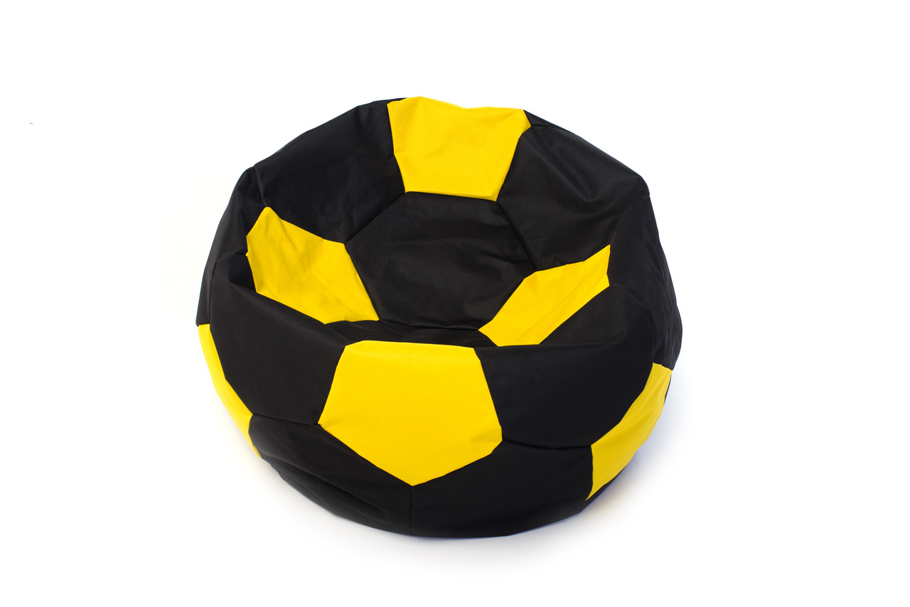 Крісло м'яч «BOOM» 60см чорно-жовтий, фото 1