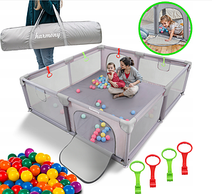 Манеж для дітей XXL 180x200 см + ручки 50 кульок