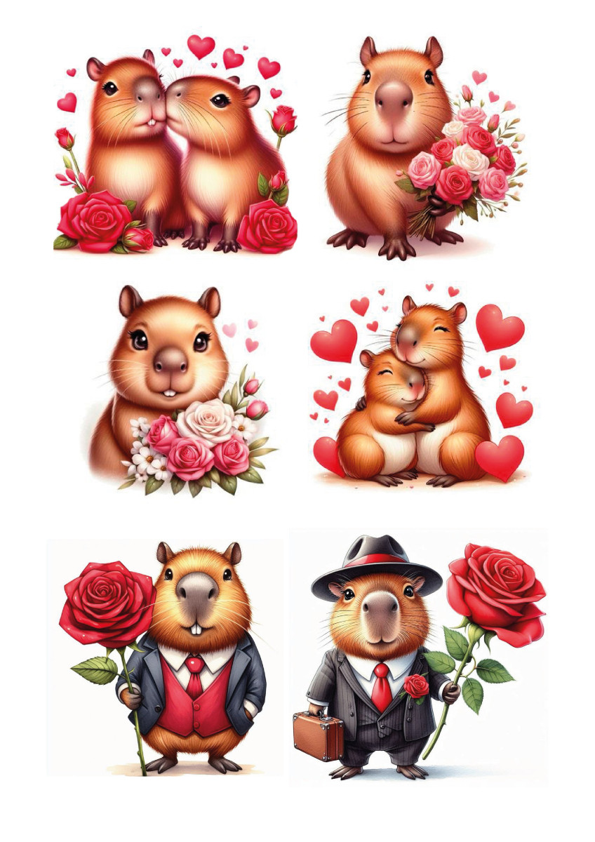 Вафельна картинка Любов по-капібарі