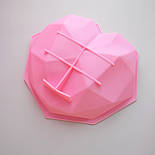 Форма силіконова для євродесерітв Серце орігамі 32370, фото 2