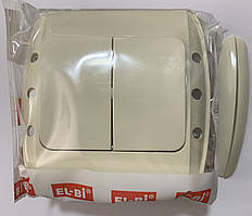 Вимикач 2-й EL-BI ZIRVE кремовий