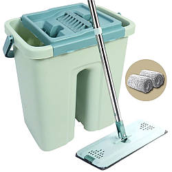Швабра з відтискачем + відро 10 л, MG-750 NGB5, Бірюзовий/Швабра стрічка/Швабра з відром