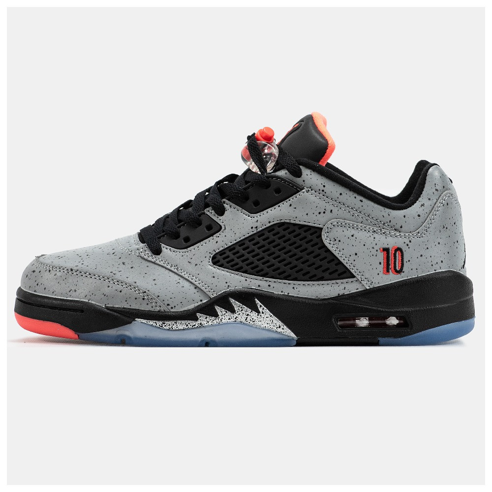 Чоловічі кросівки Nike Air Jordan 5 Retro Low Neymar, сірі шкіряні кросівки найк аір джордан V Неймар