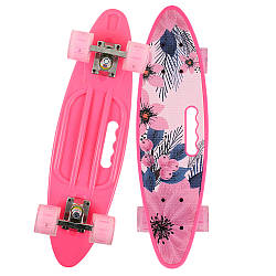 Пенніборд для підлітків з підсвічуванням, до 50кг, 43,5х12х9, 5см, Макі / Скейтборд / Дитячий скейт пенні борд