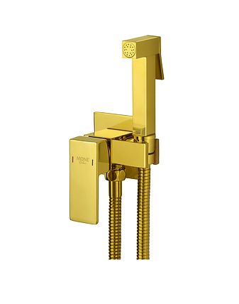 Гiгiенiчний душ зi змiшувачем прихованого монтажу MONE Deluxe 3306306G Gold, фото 1