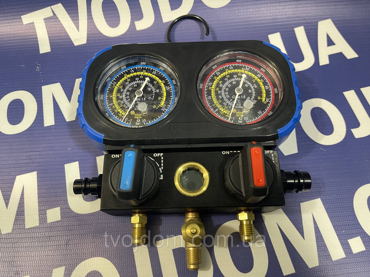 Манометричний колектор HWBF-0002 2-вентильний під фреони R-22 R-134a R-404a R-410a