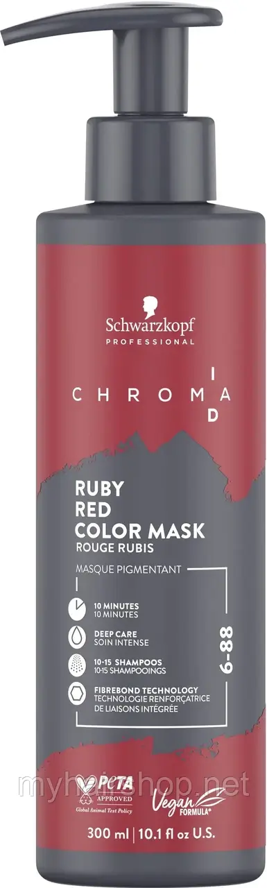 Тонувальна бондинг-маска "Темний русявий екстра червоний" SCHWARZKOPF Chroma ID Bonding Color Mask 6-88 300 мл