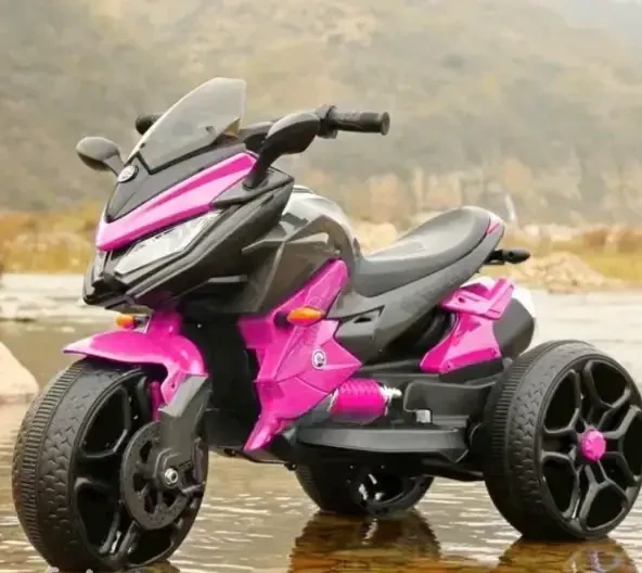 Дитячий триколісний електро мотоцикл від 3 до 6 років BMW M 4274 рожевий, фото 1