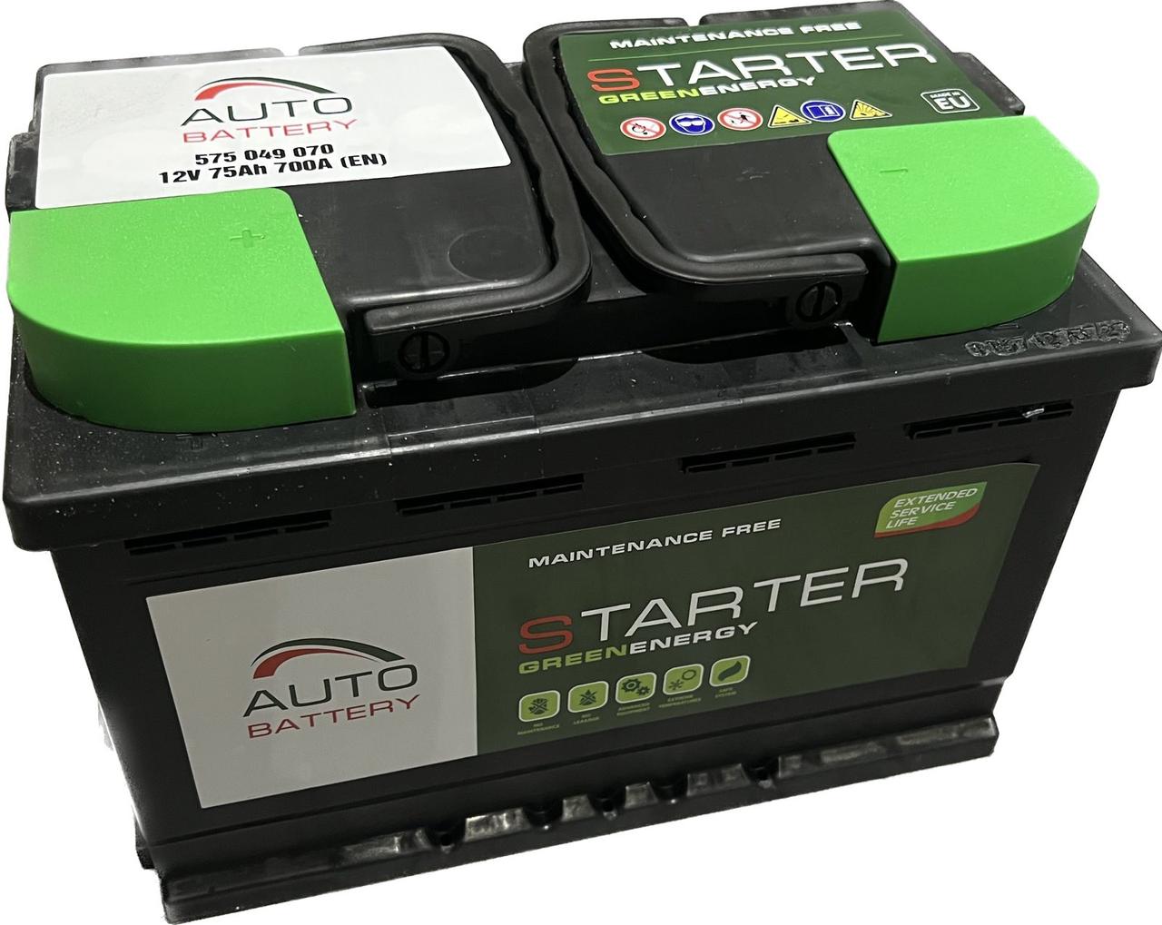 Автомобільний акумулятор 75Aг STARTER GE (+/-) (Виробництво Monbat) EN700 278x175x190