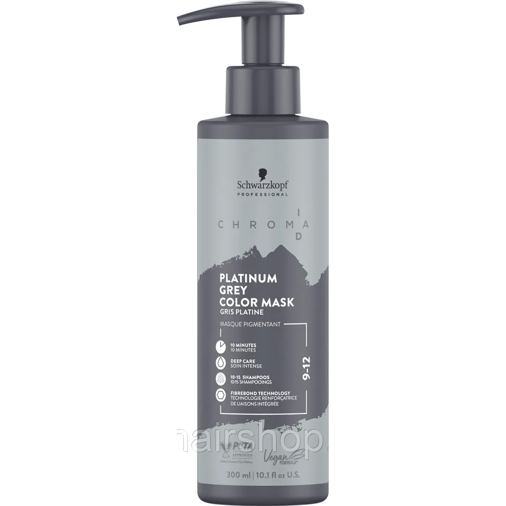 Тоніруюча бондинг-маска Platinum grey 9-12 SCHWARZKOPF Chroma ID Bonding Color Mask 9-12 300 мл