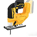 Лобзик бездротовий з підсвіткою та 2 акумуляторами 21V для різки по дереву металу електричний в кейсі, фото 4