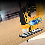 Лобзик бездротовий з підсвіткою та 2 акумуляторами 21V для різки по дереву металу електричний в кейсі, фото 7