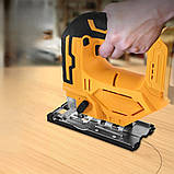 Лобзик бездротовий з підсвіткою та 2 акумуляторами 21V для різки по дереву металу електричний в кейсі, фото 9