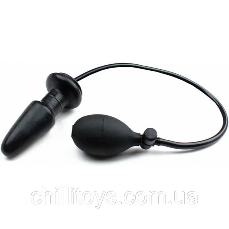 Латексна надувна анальна пробка з помпою Pump Anal Plug, Черный