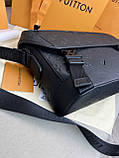 Чоловіча шкіряна сумка Louis Vuitton Voyager PM Monogram Shadow чекацтво преміум, фото 2