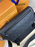 Чоловіча шкіряна сумка Louis Vuitton Voyager PM Monogram Shadow чекацтво преміум, фото 6