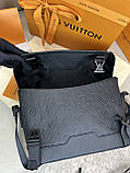Чоловіча шкіряна сумка Louis Vuitton Voyager PM Monogram Shadow чекацтво преміум, фото 8
