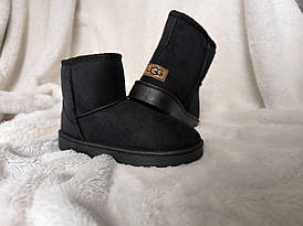 UGG Угги ЧЕРНЫЕ короткие эко замша женские UGG BLACK унисекс мужские полусапожки ботиночки ЗИМА