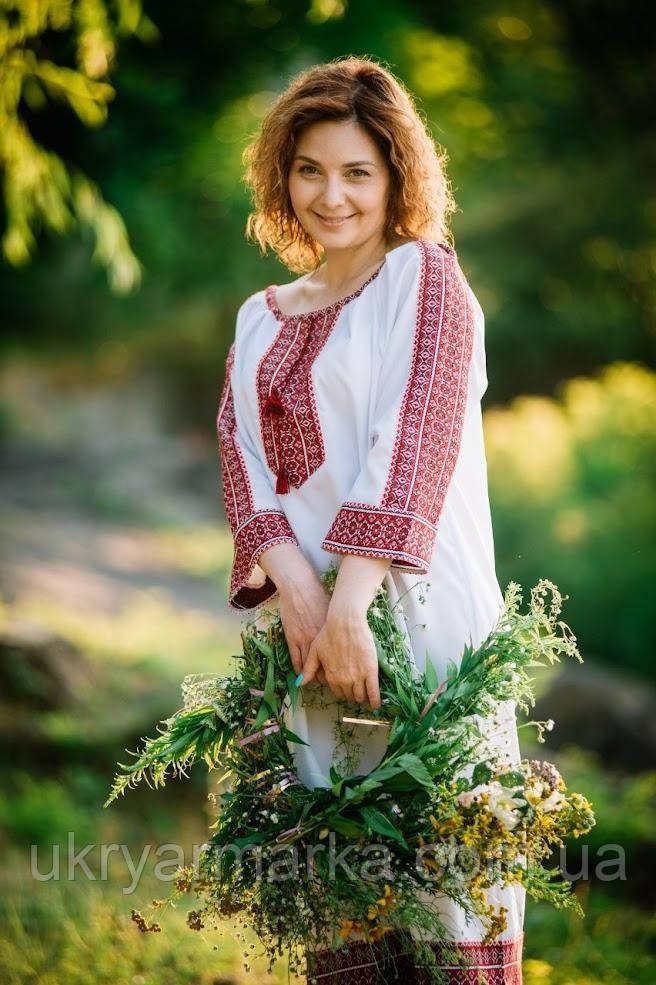 Вишита сукня жіноча або довга сорочка "Традиції" розміри 42 - 52 +