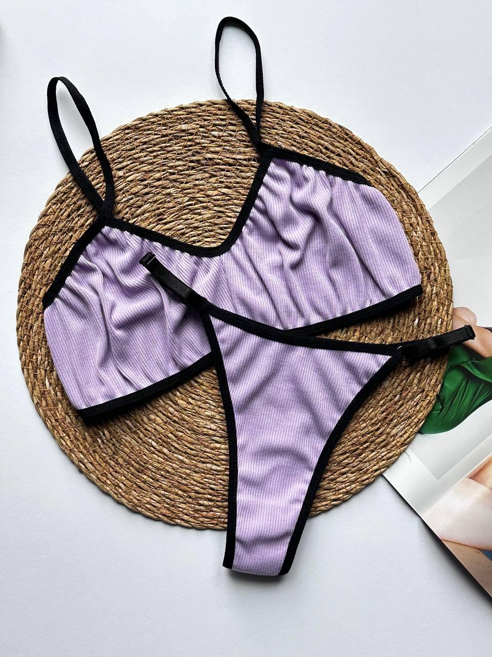 Топ і стринги рубчик, комплект жіночий.
