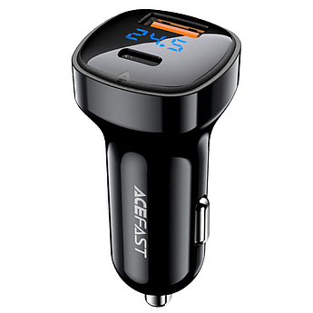 АЗП ACEFAST 66W USB/Type-C PD/QC Digital display dual port car charger B4