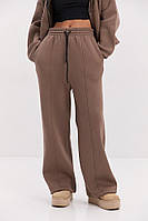Штани Arjen жіночі спортивні трикотаж фліс палаццо кишені 46/48 коричневі