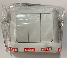 Вимикач потрійний EL-BI ZIRVE білий