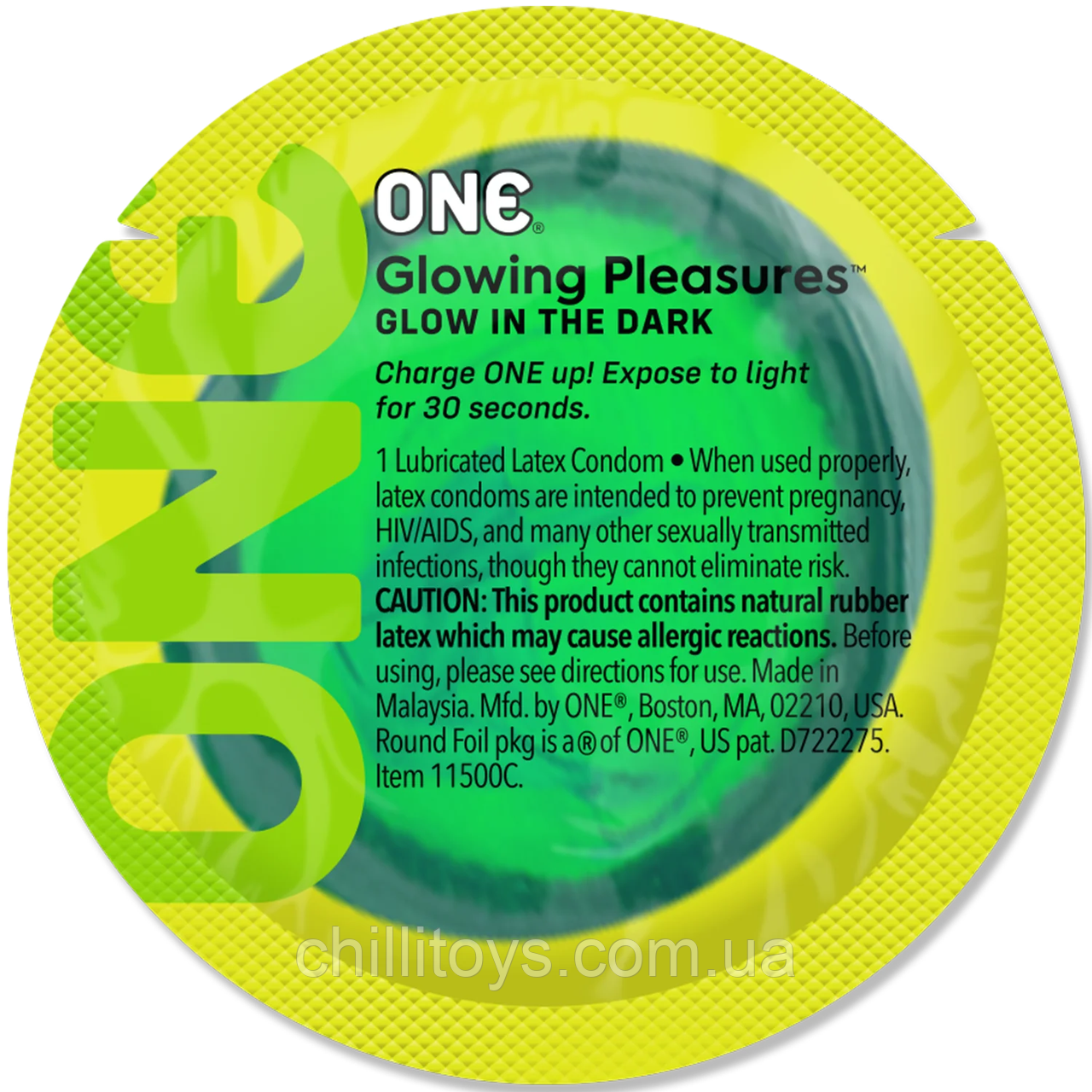 Презерватив ONE Glowing Pleasures 1 шт, фото 1