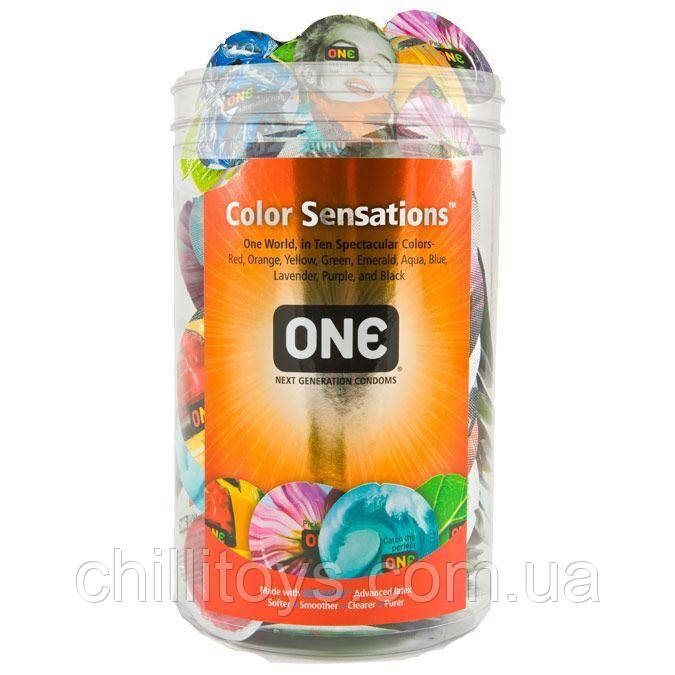 Набір презервативів ONE Color Sensations 100 шт, мегапак тюб, фото 1