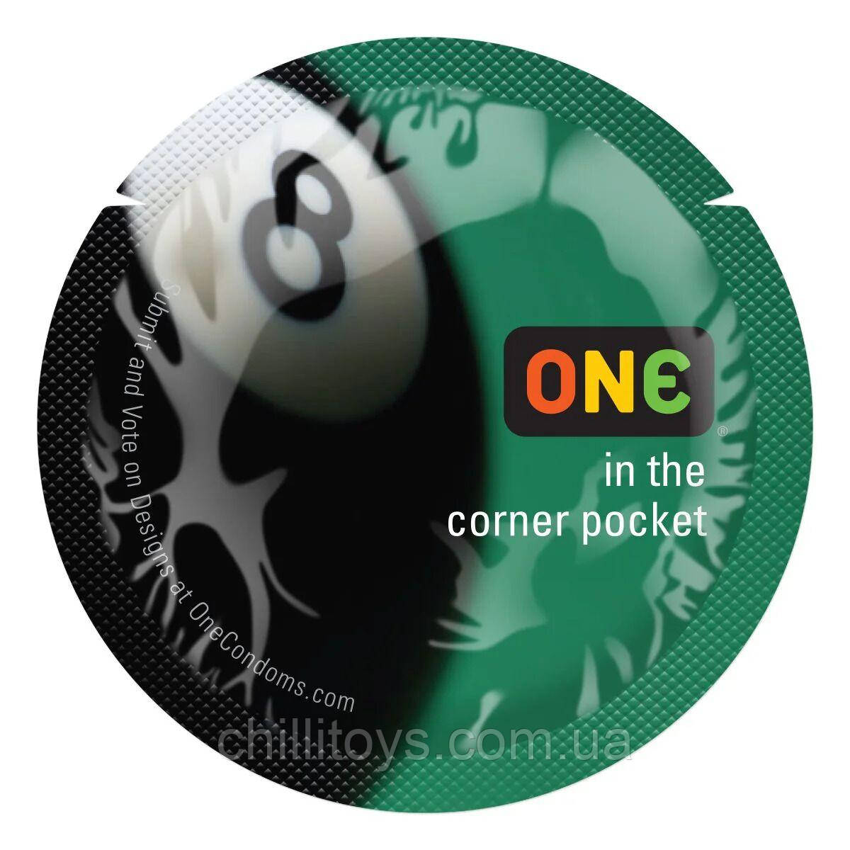 Презерватив ONE Color Sensations - ONE is the corner pocket (Black) 1 шт, фото 1