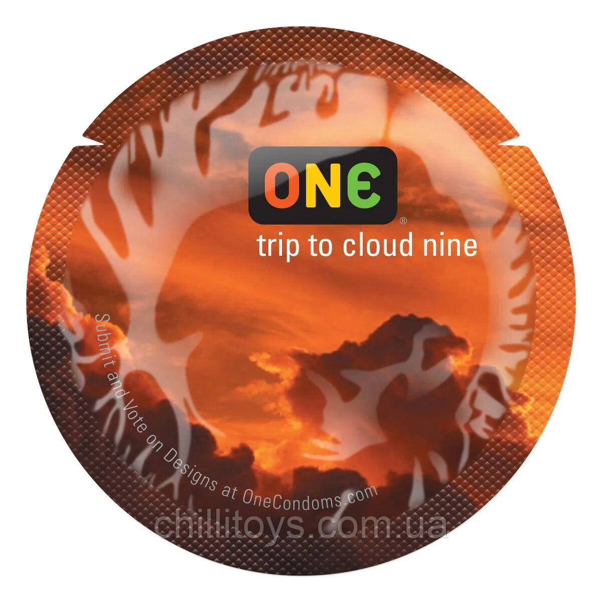 Презерватив ONE Color Sensations - ONE trip tot cloud nine (Orange) 1 шт, фото 1