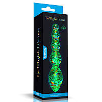 Фалоімітатор, що світиться Twilight Gleam Glass Dildo Tantalizing Orbs
